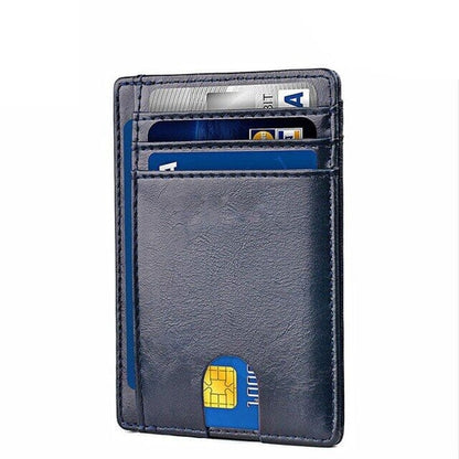 Mens Leather Slim Wallet Credit Card Holder RFID Blocking Pocket ID