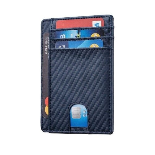 Mens Leather Slim Wallet Credit Card Holder RFID Blocking Pocket ID