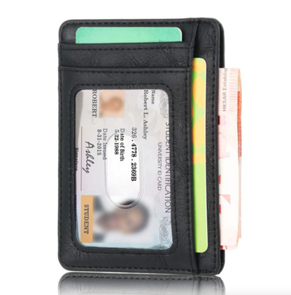 Mens Leather Slim Wallet Credit Card Holder RFID Blocking Pocket ID