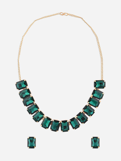 Ethnic Traditional Dark Green Necklace & Earring Jewellery Set